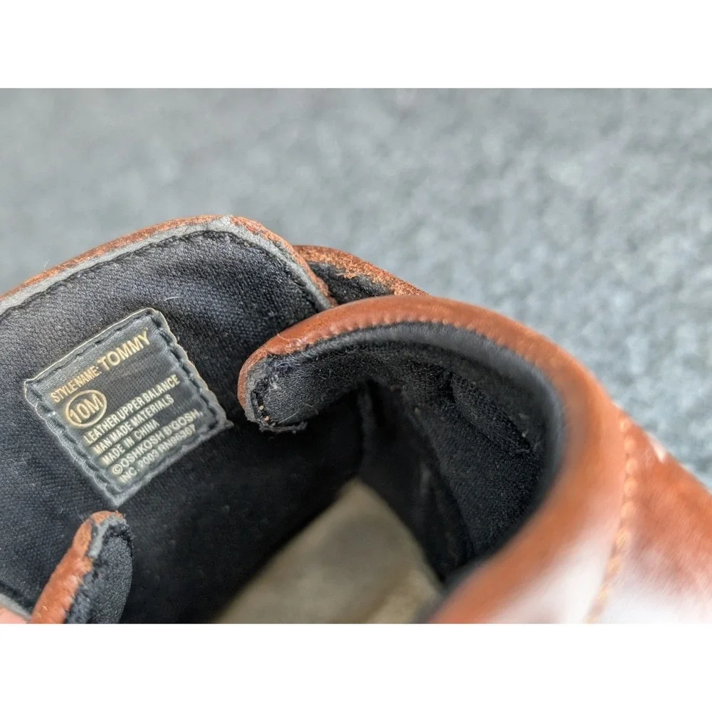 Oshkosh B'gosh Toddler Leather Tommy Sandals Size 10M Brown Hook & Loop Buckle